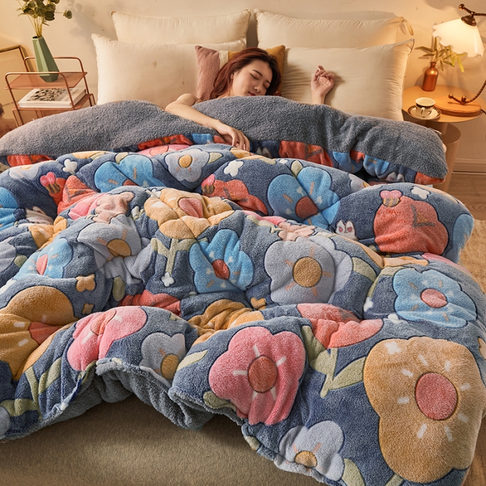 91家纺网 家纺一手货源 找家纺 （总）梦初语 2021新款加厚保暖雪花绒加羊羔绒冬被子被芯