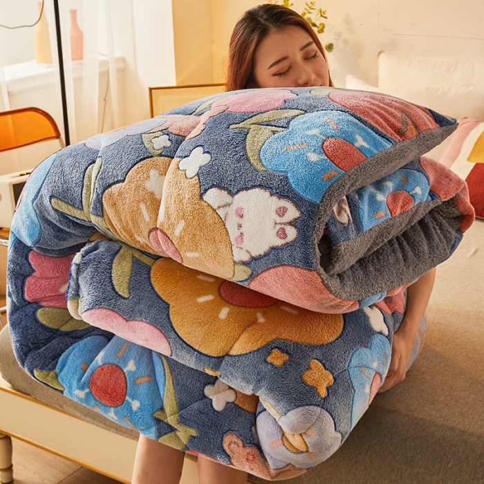 91家纺网 家纺一手货源 找家纺 （总）梦初语 2021新款加厚保暖雪花绒加羊羔绒冬被子被芯