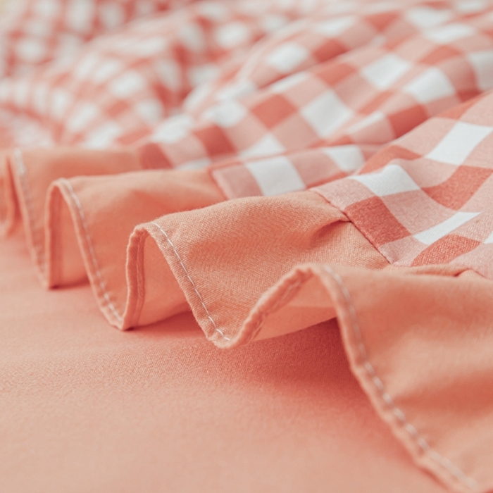 91家纺网 家纺一手货源 找家纺 靓生活 2021新款韩版磨毛四件套 布丁格-甜蜜桔