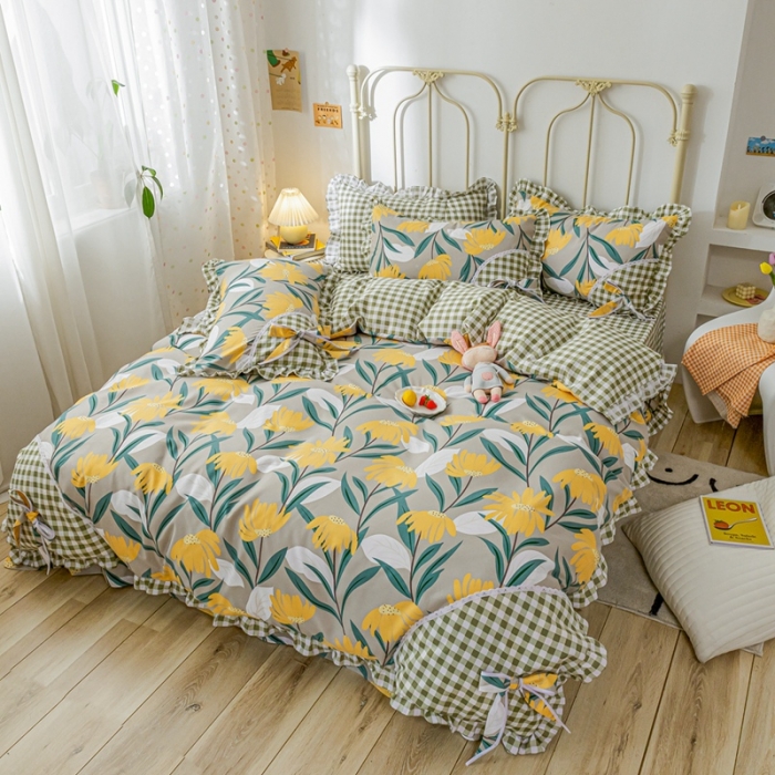 91家纺网 家纺一手货源 找家纺 靓生活 2021新款韩版磨毛四件套 芬芳迷人-绅士灰