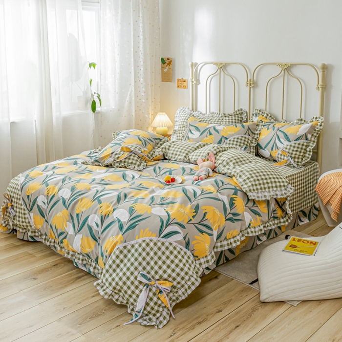 91家纺网 家纺一手货源 找家纺 靓生活 2021新款韩版磨毛四件套 芬芳迷人-绅士灰