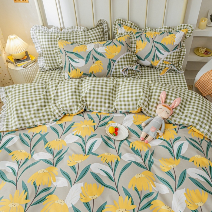 91家纺网 家纺一手货源 找家纺 靓生活 2021新款韩版磨毛四件套 芬芳迷人-绅士灰