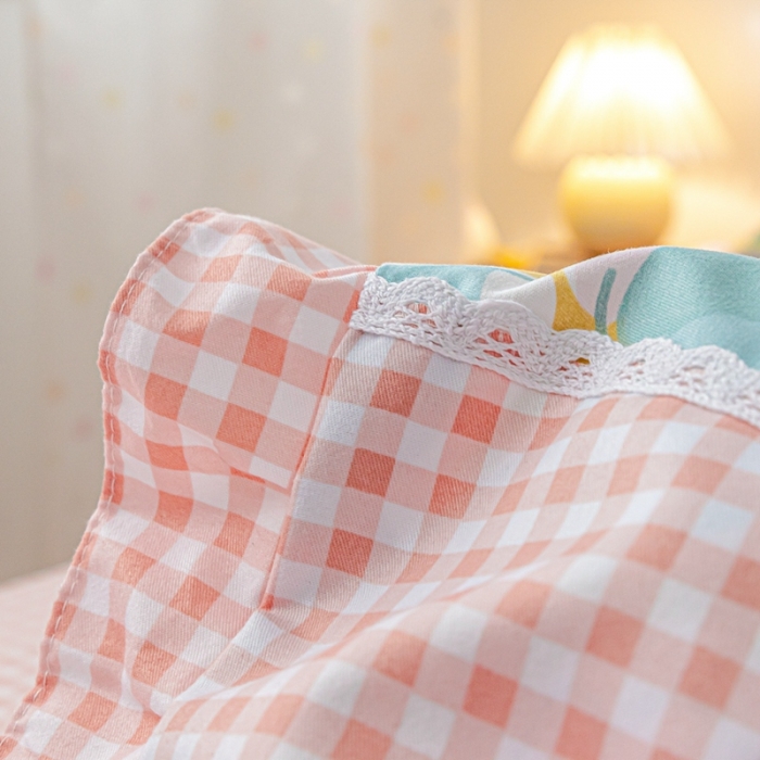 91家纺网 家纺一手货源 找家纺 靓生活 2021新款韩版磨毛四件套 花样爱意-公主粉