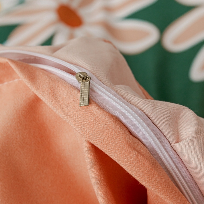 91家纺网 家纺一手货源 找家纺 靓生活 2021新款韩版磨毛四件套 花影芳菲-森林绿