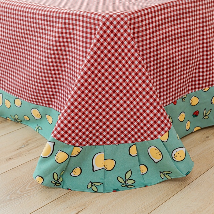 91家纺网 家纺一手货源 找家纺 靓生活 2021新款韩版磨毛四件套 柠檬物语-松石绿