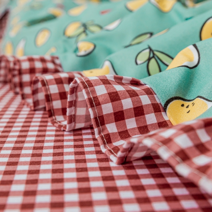 91家纺网 家纺一手货源 找家纺 靓生活 2021新款韩版磨毛四件套 柠檬物语-松石绿