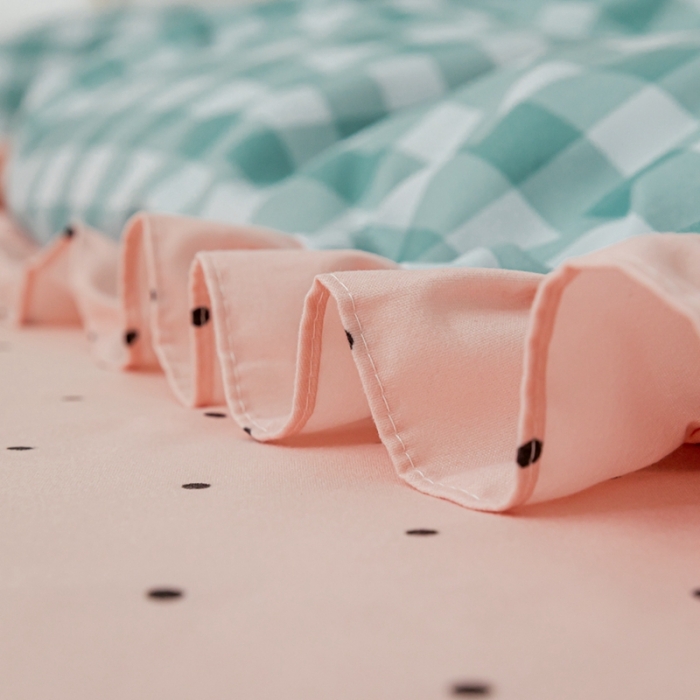 91家纺网 家纺一手货源 找家纺 靓生活 2021新款韩版磨毛四件套 秋雨初晴-清新蓝