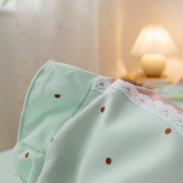 91家纺网 家纺一手货源 找家纺 靓生活 2021新款韩版磨毛四件套 庭院花径-公主粉