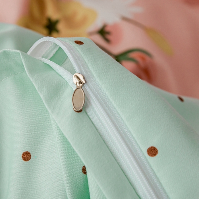 91家纺网 家纺一手货源 找家纺 靓生活 2021新款韩版磨毛四件套 庭院花径-公主粉