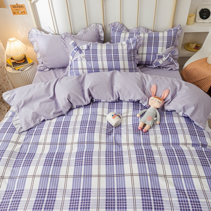 91家纺网 家纺一手货源 找家纺 靓生活 2021新款韩版磨毛四件套 蔚蓝骑士-时光蓝