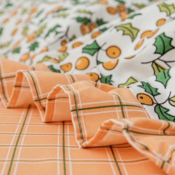 91家纺网 家纺一手货源 找家纺 靓生活 2021新款韩版磨毛四件套 香甜小果-梦幻桔