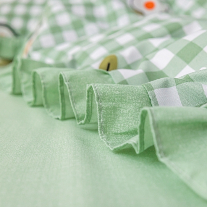 91家纺网 家纺一手货源 找家纺 靓生活 2021新款韩版磨毛四件套 阳光尤果-清浅绿