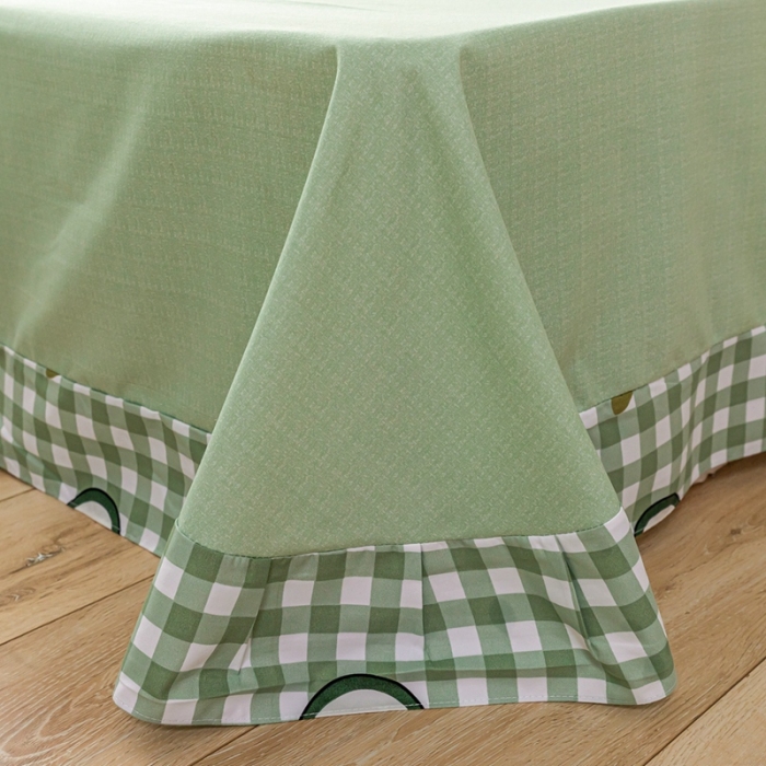 91家纺网 家纺一手货源 找家纺 靓生活 2021新款韩版磨毛四件套 阳光尤果-清浅绿