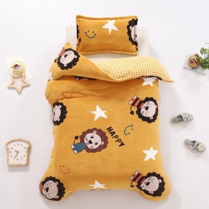 91家纺网 家纺一手货源 找家纺 吉咪兔 2022新款儿童卡通双面绒幼儿园牛奶绒单件被套 狮子王