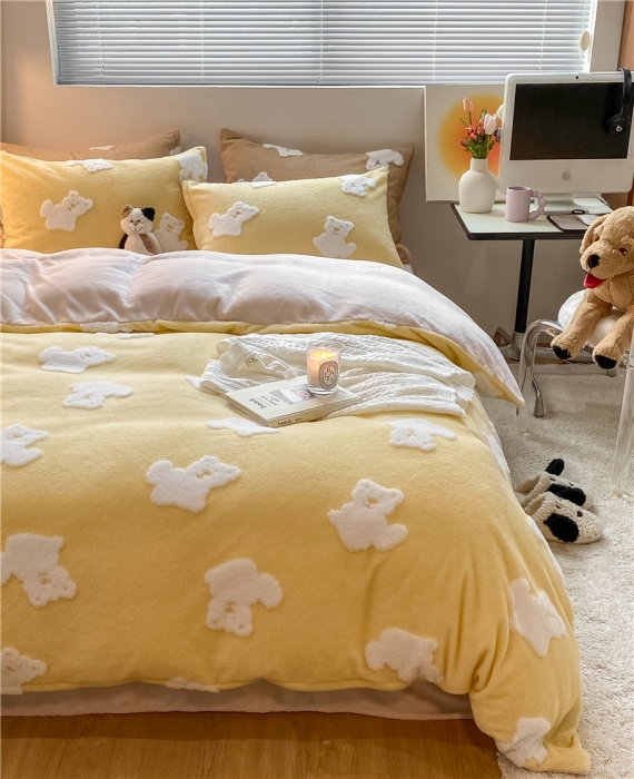 91家纺网 家纺一手货源 找家纺 （总）棉眠 2021新款秋日熊熊系列四件套