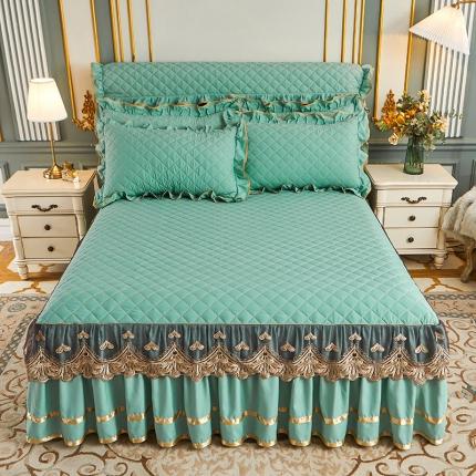 91家纺网 家纺一手货源 找家纺 （总）屹成家纺 2021新款水洗棉花边四季款单床裙