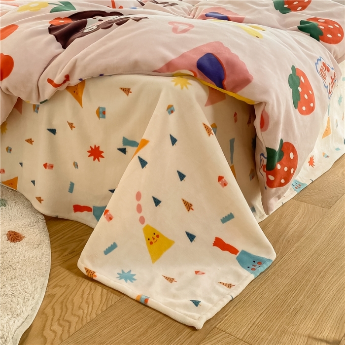 91家纺网 家纺一手货源 找家纺 （总）棉眠 2020新款秋冬卡通牛奶绒四件套