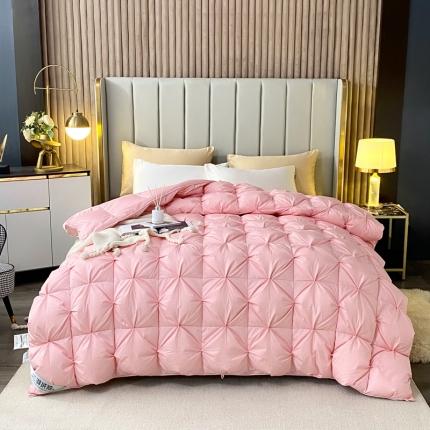 91家纺网 家纺一手货源 找家纺 其乐枕芯 2021新款石墨烯白鹅绒羽绒被 扭花粉