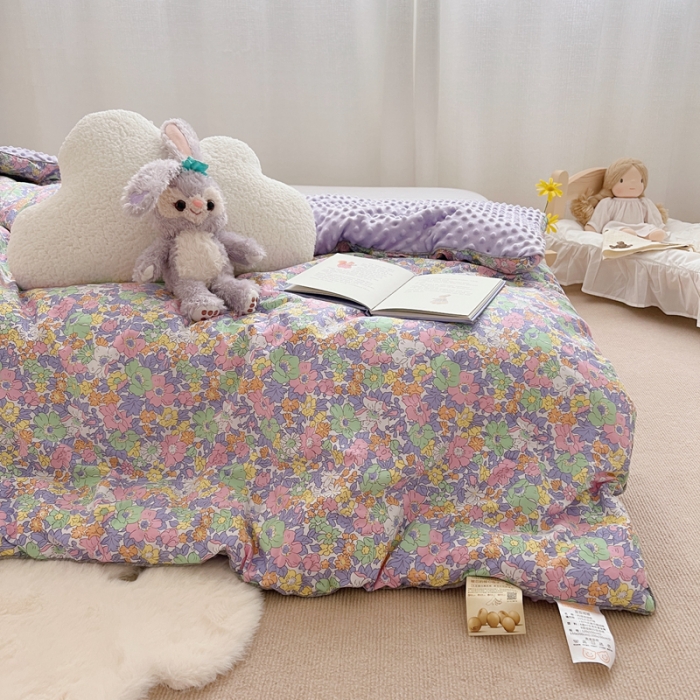 91家纺网 家纺一手货源 找家纺 星期八 2021新韩国超ins进口安抚豆豆冬被子春秋被紫韵