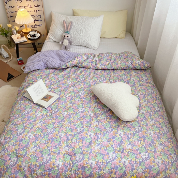 91家纺网 家纺一手货源 找家纺 星期八 2021新韩国超ins进口安抚豆豆冬被子春秋被紫韵