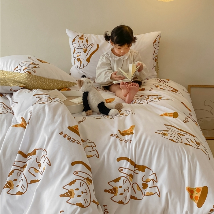 91家纺网 家纺一手货源 找家纺 (总）棉眠 2021新款全棉宠物商店卡通系列四件套