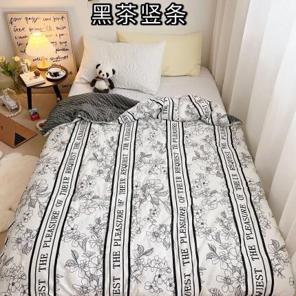 91家纺网 家纺一手货源 找家纺 星期八 2021韩国超ins进口安抚豆豆冬被子春秋被黑茶竖条