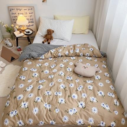 星期八 2021新韩国超ins进口安抚豆豆冬被子春秋被咖色花