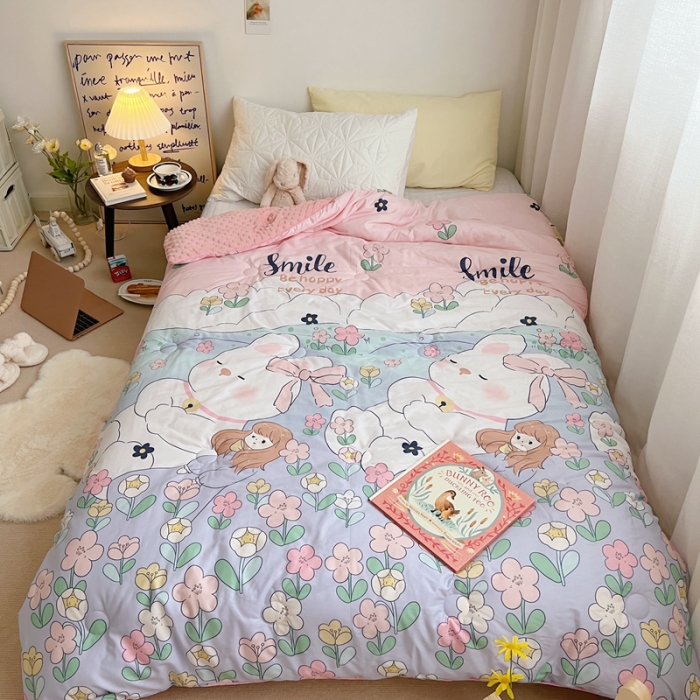 91家纺网 家纺一手货源 找家纺 星期八 2021新韩国超ins进口安抚豆豆冬被子春秋被奶油兔