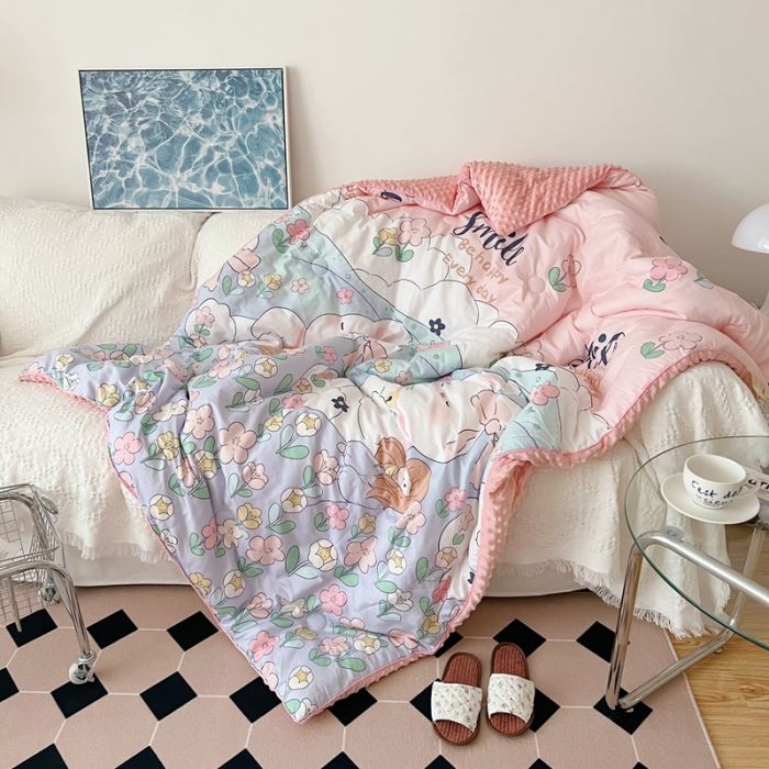 91家纺网 家纺一手货源 找家纺 星期八 2021新韩国超ins进口安抚豆豆冬被子春秋被奶油兔