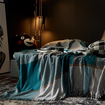 纱布毛毯之家2022新款英伦风尚系列多功能流苏盖毯 梦幻贵族