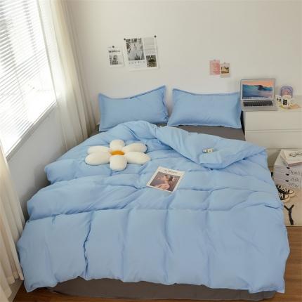 91家纺网 家纺一手货源 找家纺 （总）贝拉梦家纺 2021新款云朵棉亲肤纯色+双拼四件套