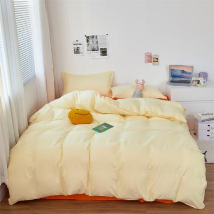 91家纺网 家纺一手货源 找家纺 （总）贝拉梦家纺 2021新款云朵棉亲肤纯色+双拼四件套