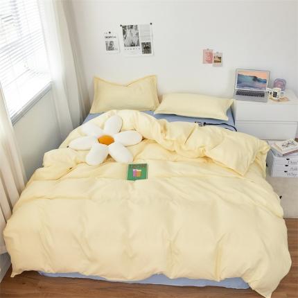 91家纺网 家纺一手货源 找家纺 （总）贝拉梦家纺 2021新款云朵棉亲肤纯色+双拼四件套