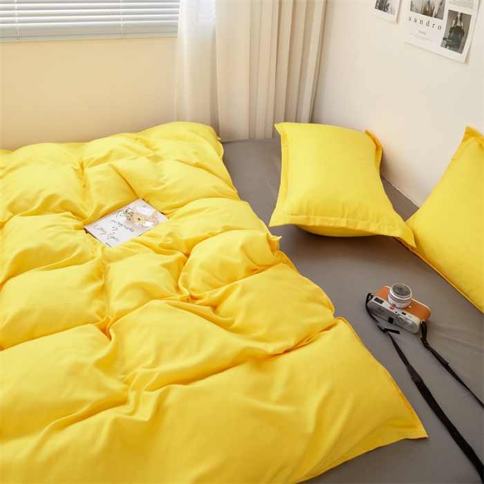 91家纺网 家纺一手货源 找家纺 贝拉梦家纺 2021新款云朵棉亲肤纯色+双拼四件套 蜂蜜灰