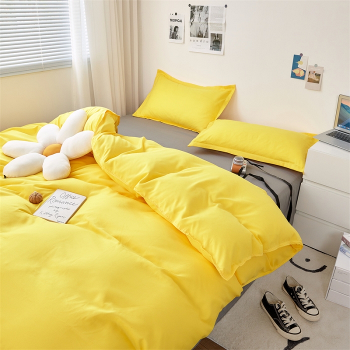 91家纺网 家纺一手货源 找家纺 贝拉梦家纺 2021新款云朵棉亲肤纯色+双拼四件套 蜂蜜灰