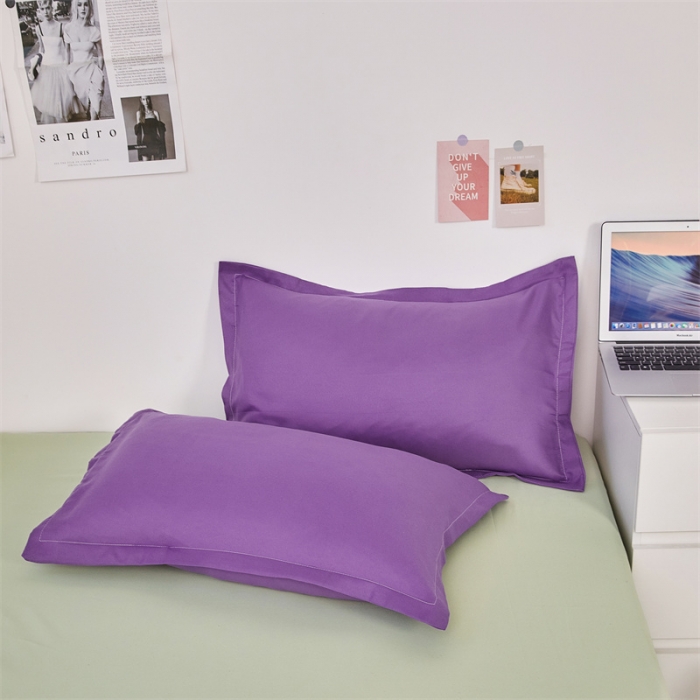 91家纺网 家纺一手货源 找家纺 贝拉梦家纺 2021新款云朵棉亲肤纯色+双拼四件套 魅紫绿