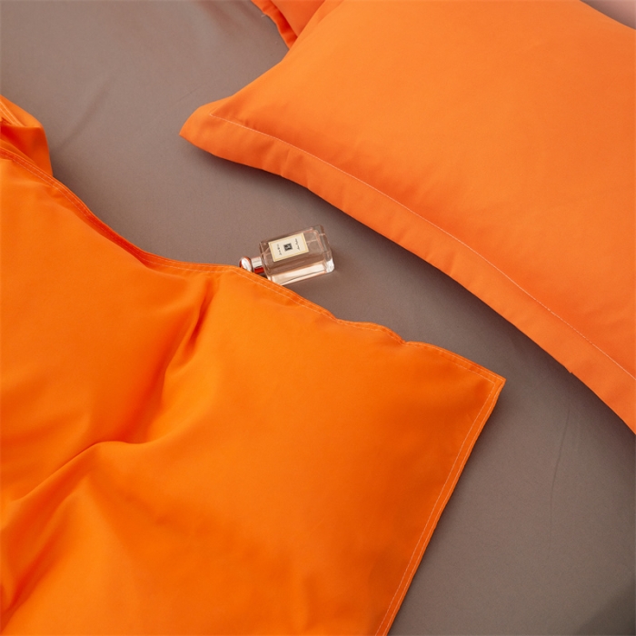 91家纺网 家纺一手货源 找家纺 贝拉梦家纺 2021新款云朵棉亲肤纯色+双拼四件套 蜜桔灰