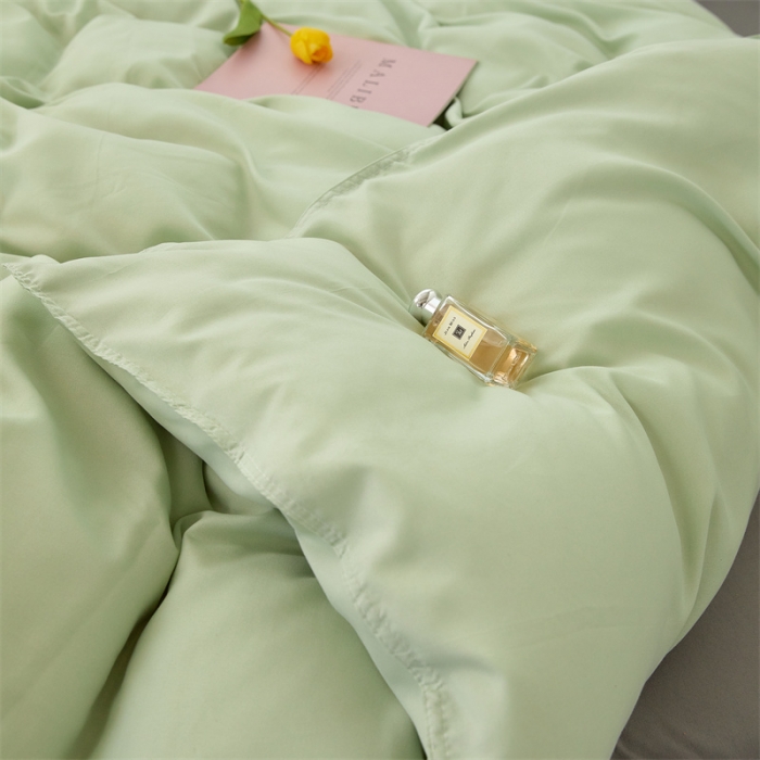 91家纺网 家纺一手货源 找家纺 贝拉梦家纺 2021新款云朵棉亲肤纯色+双拼四件套 抹茶灰