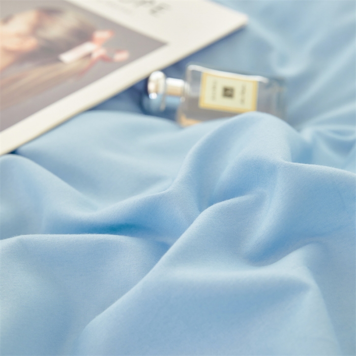 91家纺网 家纺一手货源 找家纺 贝拉梦家纺 2021新款云朵棉亲肤纯色+双拼四件套 天蓝灰