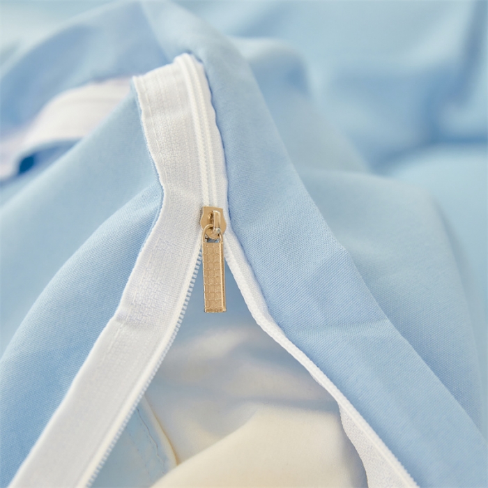 91家纺网 家纺一手货源 找家纺 贝拉梦家纺 2021新款云朵棉亲肤纯色+双拼四件套 天蓝灰