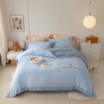 91家纺网 家纺一手货源 找家纺 （总）源启生活 2021新高克重正宗牛奶绒工艺款四件套