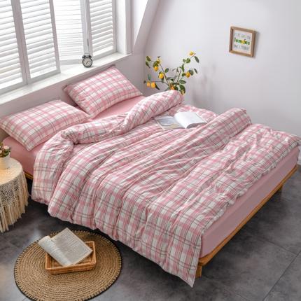 91家纺网 家纺一手货源 找家纺 （总）雅珺 2021新款色织全棉水洗棉四件套AB版