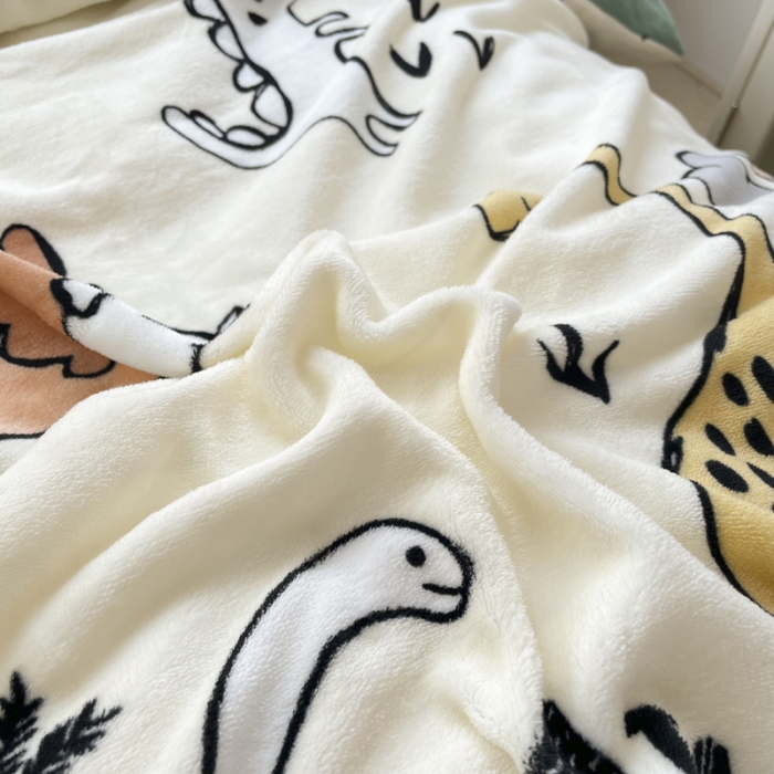 91家纺网 家纺一手货源 找家纺 嗨生活 2021新款加厚牛奶绒被套系列 恐龙世界
