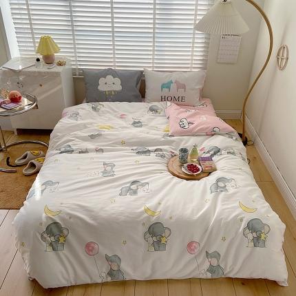 91家纺网 家纺一手货源 找家纺 雅居纺家纺 2022新款13070全棉四件套 小象