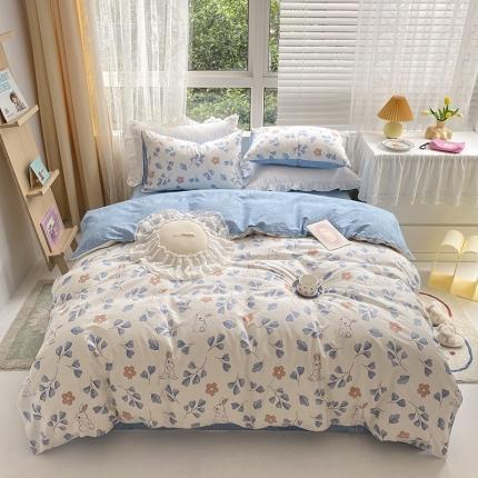 91家纺网 家纺一手货源 找家纺 雅居纺家纺 2022新款13070全棉四件套 兰兰兔