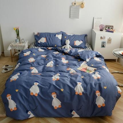 91家纺网 家纺一手货源 找家纺 雅居纺家纺 2022新款13070全棉四件套 俏皮鸭