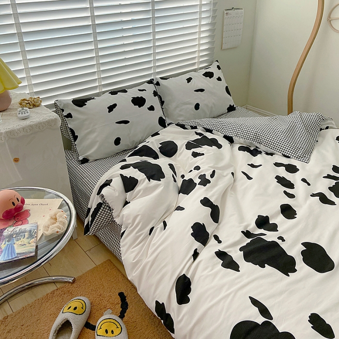 91家纺网 家纺一手货源 找家纺 雅居纺家纺 2022新款13070全棉四件套 牛奶纹