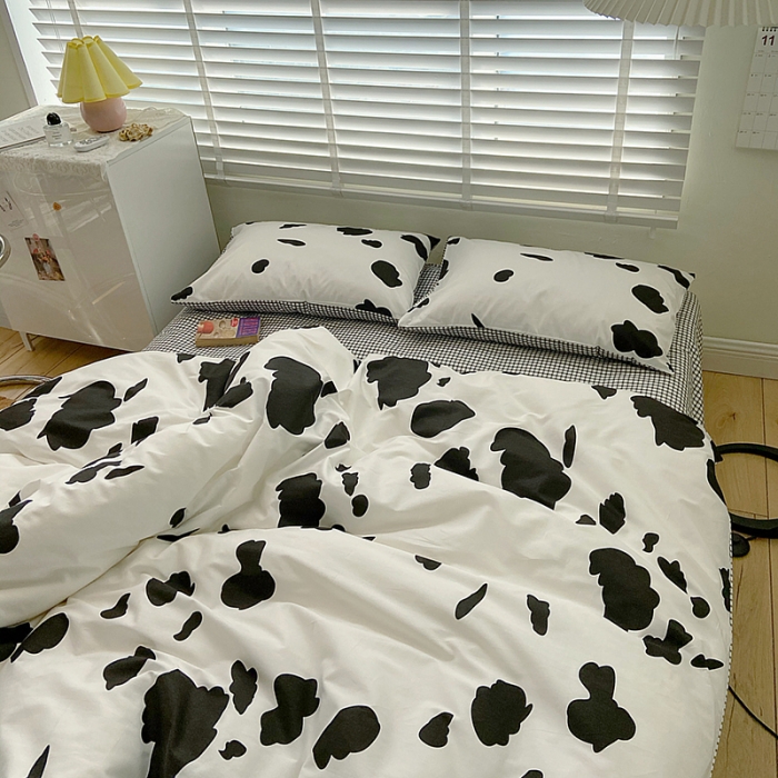 91家纺网 家纺一手货源 找家纺 雅居纺家纺 2022新款13070全棉四件套 牛奶纹