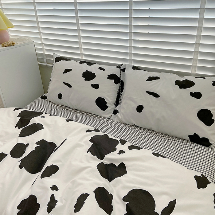 91家纺网 家纺一手货源 找家纺 雅居纺家纺 2022新款13070全棉四件套 牛奶纹