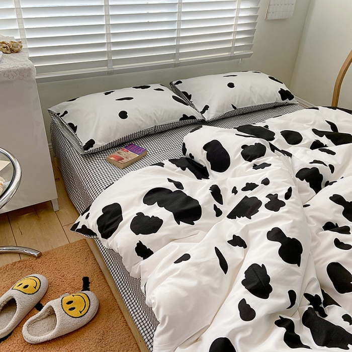 91家纺网 家纺一手货源 找家纺 雅居纺家纺 2022新款13070全棉四件套 牛奶纹